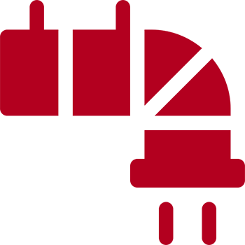 Red electrical plug and cable icon.